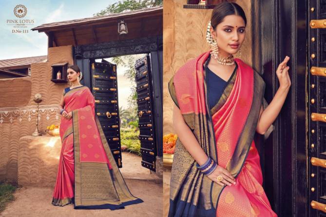 Pink Lotus Pearl Silk New Exclusive Wear Latest Designer Saree Collection